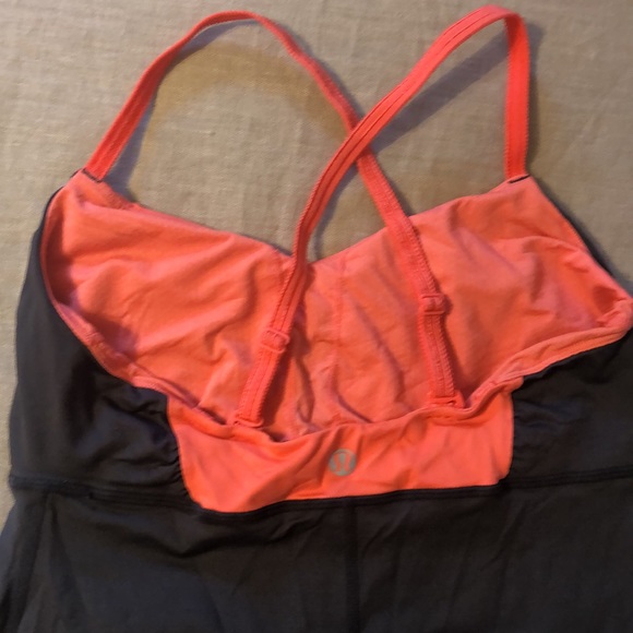 lululemon gray & coral cross back top 6 - Picture 3 of 6